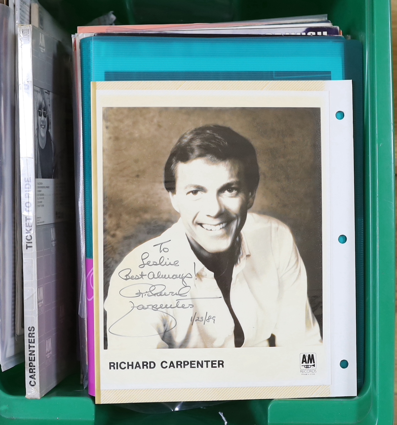 The Carpenters memorabilia including autographs, ephemera, records and sheet music